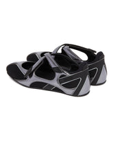 Silver and Black Flat Floor 01 Ballerinas | PDP | Antonia