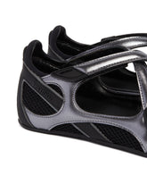 Silver and Black Flat Floor 01 Ballerinas | PDP | Antonia