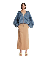 Sky Blue Washed Denim Bomber Jacket | PDP | Antonia