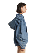 Sky Blue Washed Denim Bomber Jacket | PDP | Antonia