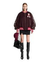 Purple Wool Cloth Bomber Jacket | PDP | Antonia