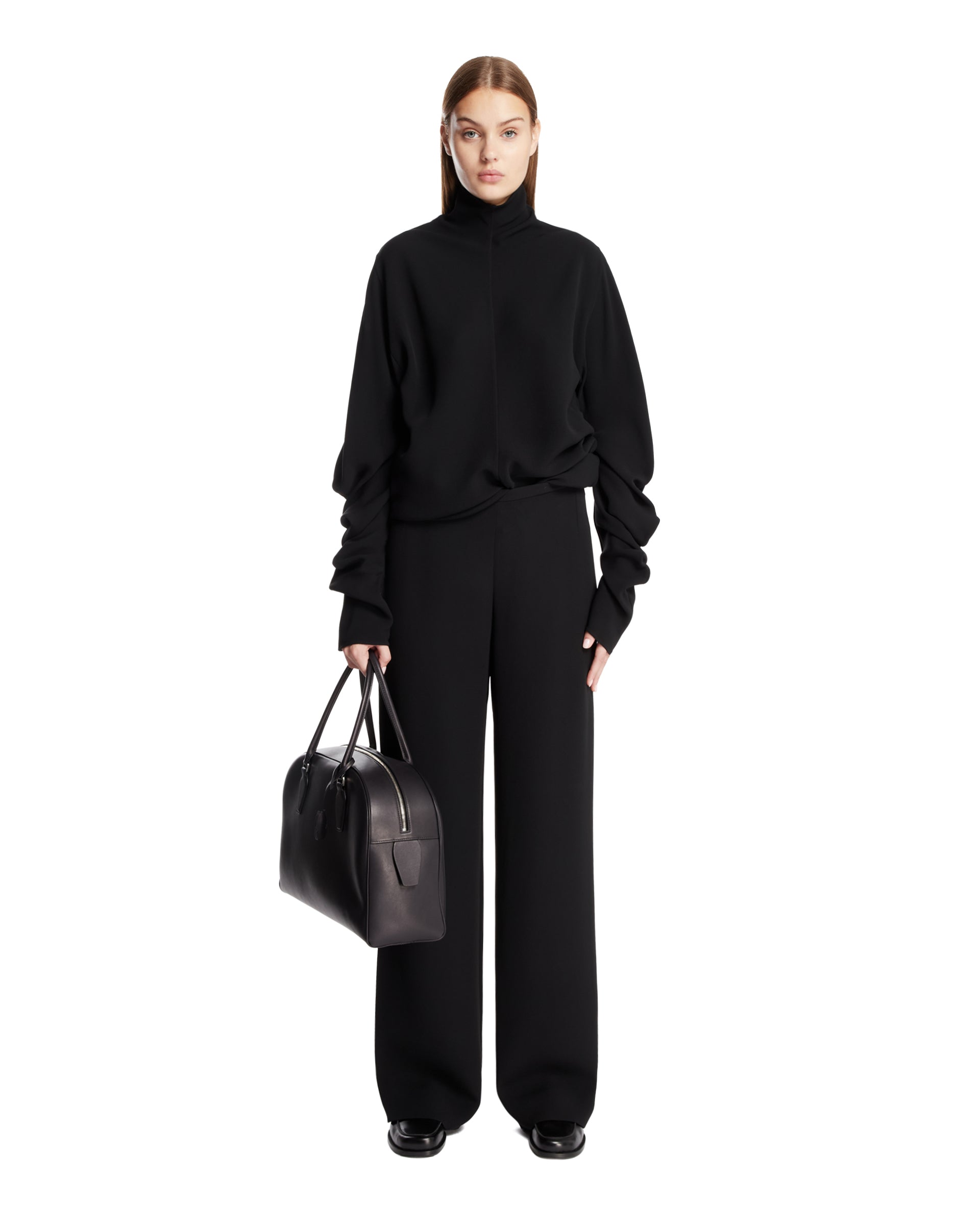 Black Miles Silk Top | THE ROW - Antonia