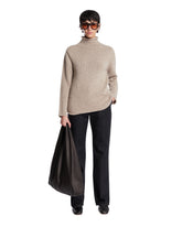 Beige Mariam Cashmere Turtleneck Sweater | PDP | Antonia