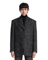 Black Melange Wool Jacket | PDP | Antonia