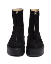 Black Suede Zip Ankle Boots | PDP | Antonia