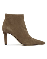 Beige Carla 80 Leather Ankle Boots | PDP | Antonia