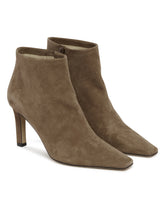 Beige Carla 80 Leather Ankle Boots | PDP | Antonia