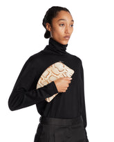 Snake-Print Leather Clutch | PDP | Antonia