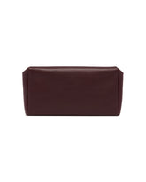 Burgundy Square Compact Leather Clutch | PDP | Antonia