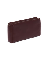 Burgundy Square Compact Leather Clutch | PDP | Antonia