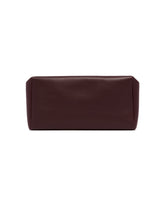 Burgundy Square Compact Leather Clutch | PDP | Antonia