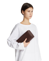 Brown Square Compact Leather Clutch | PDP | Antonia