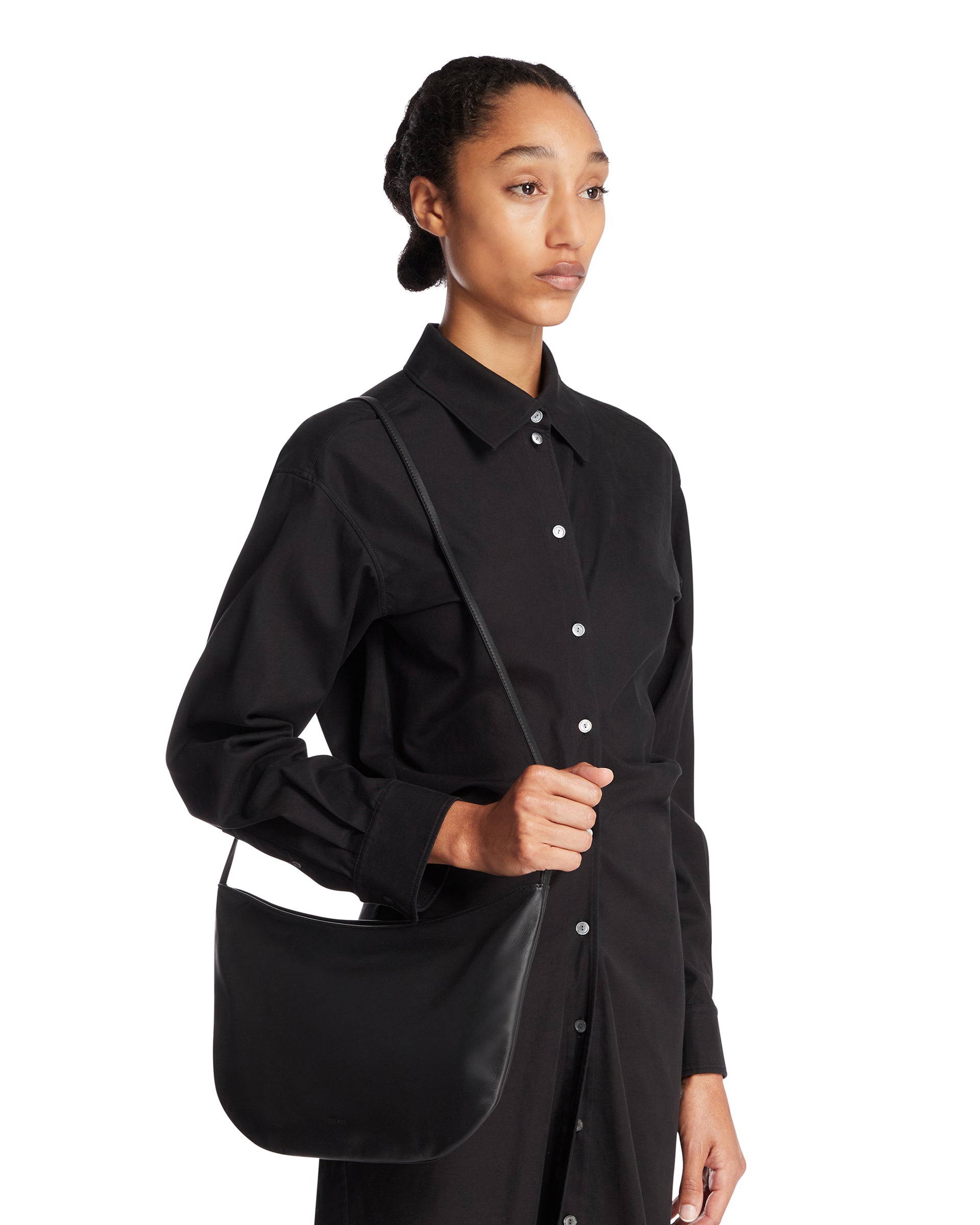 Black EW Izzy Leather Bag | THE ROW - Antonia