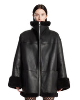 Black Oversized Shearling Jacket | PDP | Antonia