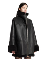 Black Oversized Shearling Jacket | PDP | Antonia
