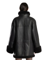 Black Oversized Shearling Jacket | PDP | Antonia