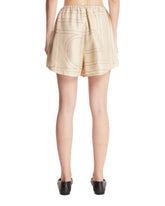 Beige Monogram Silk Shorts | PDP | Antonia