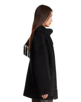 Black Wool Scarf Jacket | PDP | Antonia