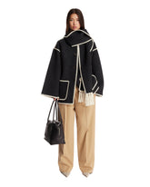 Black Wool Scarf Jacket | PDP | Antonia