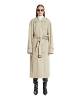 Beige Long Cotton Trench Coat | PDP | Antonia