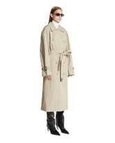 Beige Long Cotton Trench Coat | PDP | Antonia