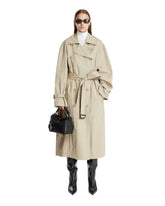 Beige Long Cotton Trench Coat | PDP | Antonia