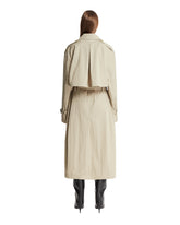 Beige Long Cotton Trench Coat | PDP | Antonia