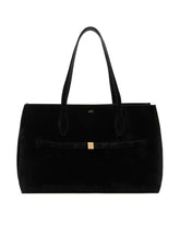 Black Suede Lounge Tote | PDP | Antonia