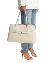 White Suede Lounge Tote | PDP | Antonia