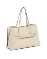 White Suede Lounge Tote | PDP | Antonia