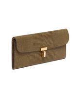 Green T-Lock Lizard-Print Wallet | PDP | Antonia