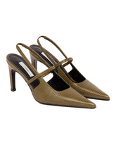 Green Leather Slingbacks | PDP | Antonia