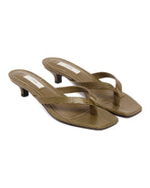 Green Leather Heeled Sandals | PDP | Antonia