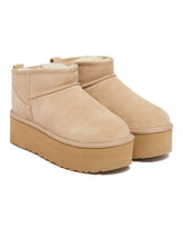Beige Classic Ultra Mini Platform Boots | PDP | Antonia
