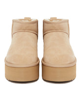 Beige Classic Ultra Mini Platform Boots | PDP | Antonia