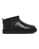 Black Classic Ultra Mini Leather Regenerate Boots | PDP | Antonia