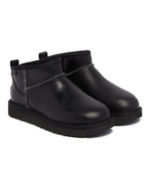 Black Classic Ultra Mini Leather Regenerate Boots | PDP | Antonia