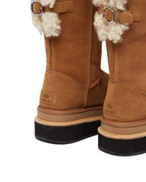 UGG X Sacai Beige Thigh-High Leather Boots | PDP | Antonia