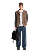 Beige Checked Patchwork Blazer | PDP | Antonia