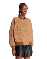 Beige Embroidered Bomber | PDP | Antonia
