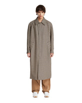 Beige Vichy Check Single-Breasted Coat | PDP | Antonia