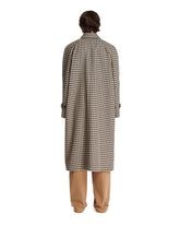 Beige Vichy Check Single-Breasted Coat | PDP | Antonia