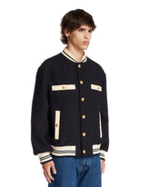 Blue Cotton Tweed Bomber | PDP | Antonia