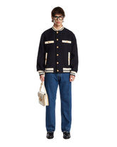 Blue Cotton Tweed Bomber | PDP | Antonia