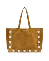 Beige Suede Nellcote Shopping Bag | PDP | Antonia