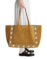 Beige Suede Nellcote Shopping Bag | PDP | Antonia