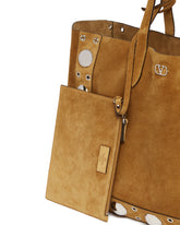 Beige Suede Nellcote Shopping Bag | PDP | Antonia