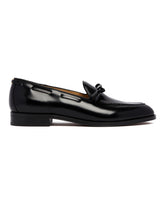 Black Bowshire Leather Loafers | PDP | Antonia