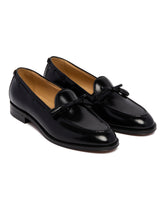 Black Bowshire Leather Loafers | PDP | Antonia