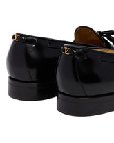 Black Bowshire Leather Loafers | PDP | Antonia